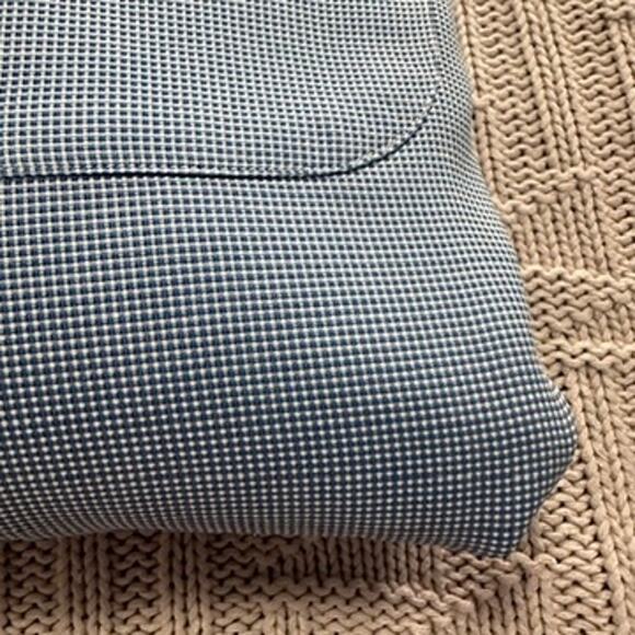 Burberry blue micro plaid button down size 17.5 - Picture 4 of 7